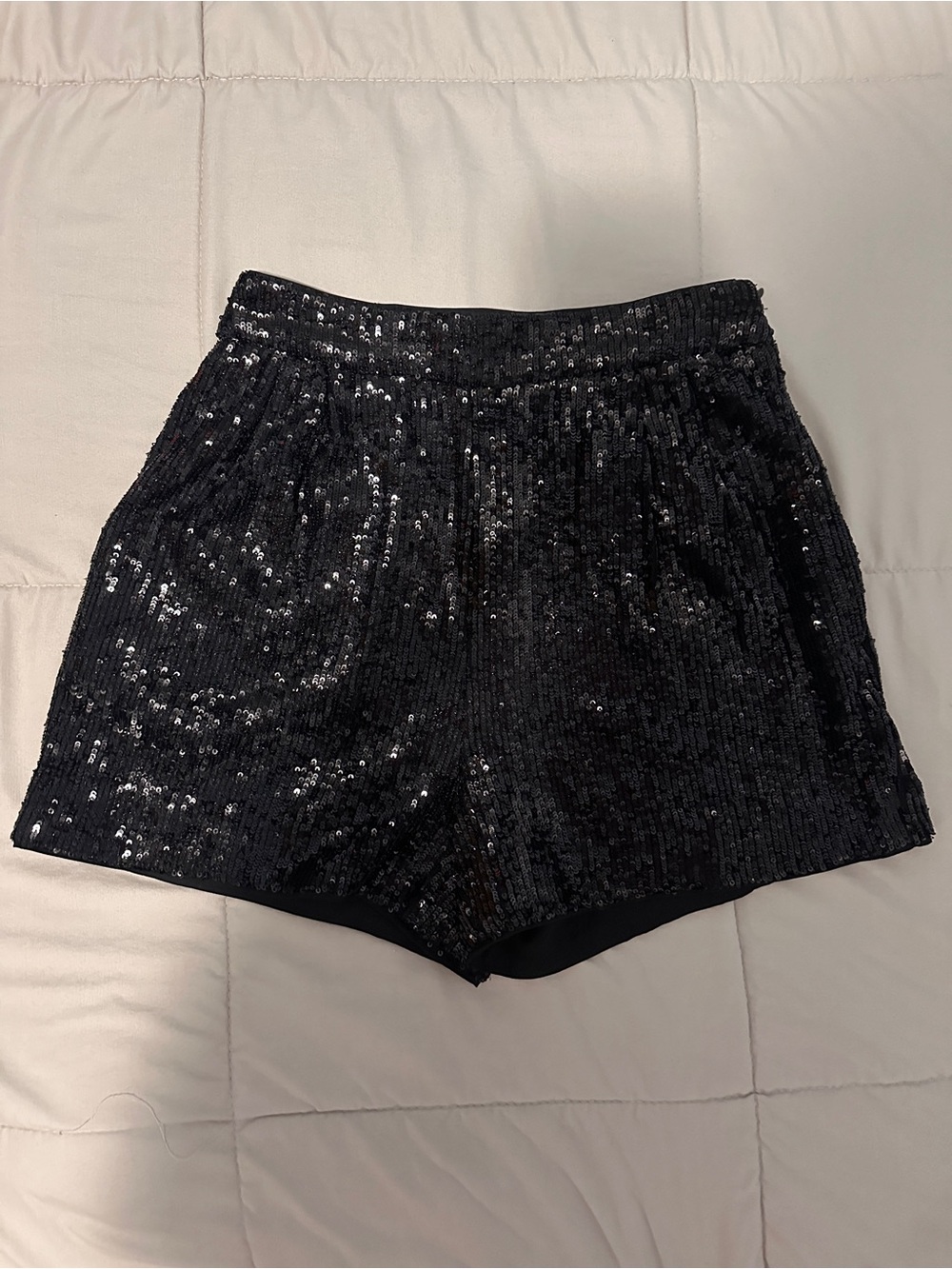 Express Black Sequin High-Waist Women's Dressy Shorts